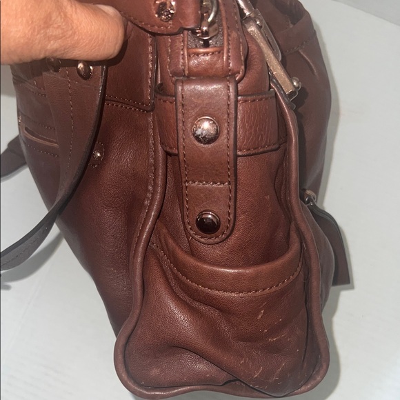 Vintage Y2K B. Makowsky Purse Leather Slouchy Tote Bag - Picture 9 of 10